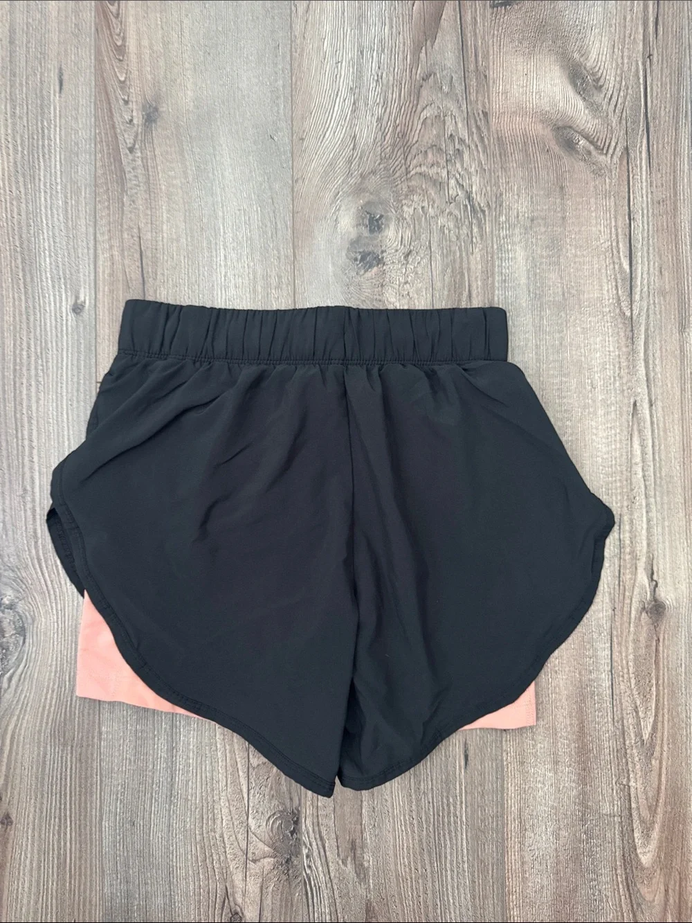 Nike Women's Black Athletic Shorts with Pink Inner Liner